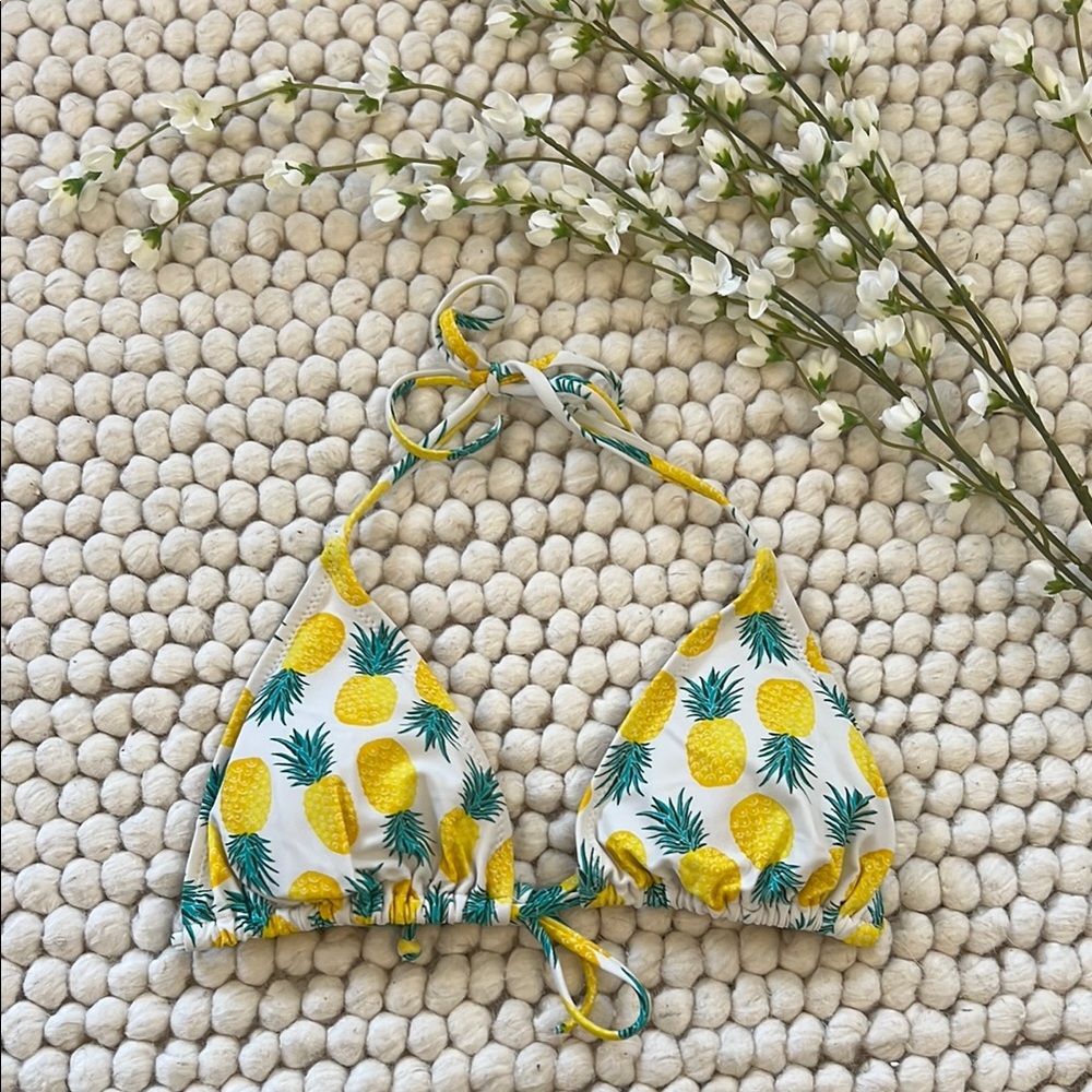 Pineapple Print Bikini Top